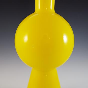 HUGE Empoli Vintage Retro Yellow Glass Rocket Bottle Vase