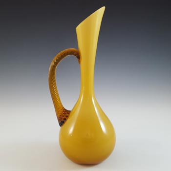 Empoli 1970\'s Italian Amber Retro Cased Glass Jug / Vase