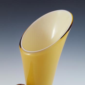 Empoli 1970's Italian Amber Retro Cased Glass Jug / Vase