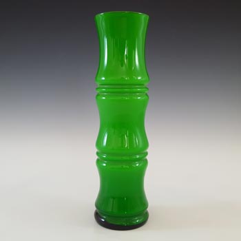 Chinese Vintage 1970\'s Green Retro Cased Glass \'Bamboo\' Vase