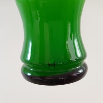 Chinese Vintage 1970's Green Retro Cased Glass 'Bamboo' Vase