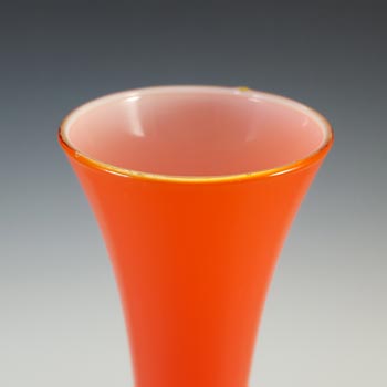 Empoli Vintage Italian Orange Retro Cased Glass Vase