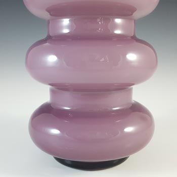 Ryd Glasbruk Swedish / Scandinavian Purple Glass Hooped 10" Vase