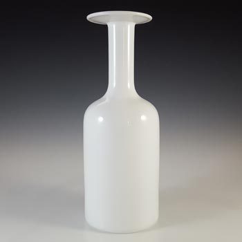 Holmegaard Style White Glass Gulvvase / Floor Vase