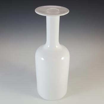 Holmegaard Style White Glass Gulvvase / Floor Vase