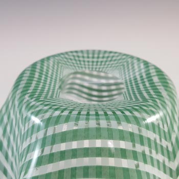 Chance Brothers Green & White Glass 'Gingham' Handkerchief Vase