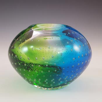 Chinese Murano Style Green & Blue Sommerso Glass Vase