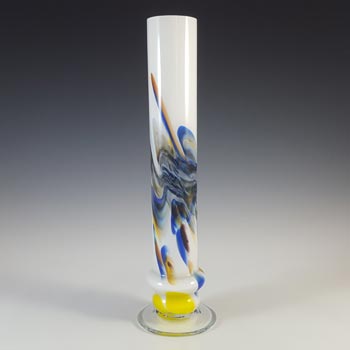 Chinese 'Lotus Flower / Snowflakes' Stem Vase by Dalian Glass Co