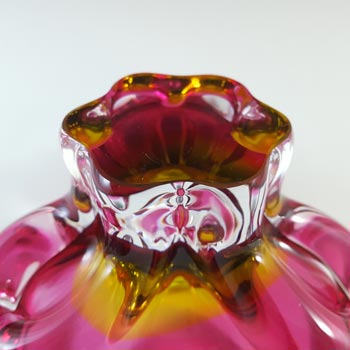 Chřibská #127/5/15 Czech Pink & Orange Glass Ashtray Bowl