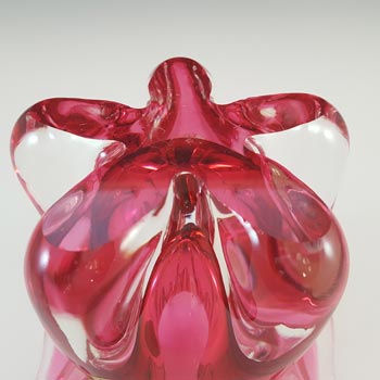 Chřibská #404/4/16 Czech Pink & Clear Glass Vase