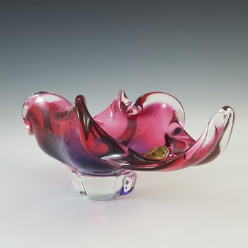 Chřibská #296/5/30 Czech Pink & Purple Glass Bowl