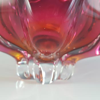 Chřibská #155/5/16 Czech Pink & Orange Glass Ashtray Bowl