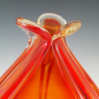 Cristallo Venezia CCC Murano Red & Amber Sommerso Glass Bowl