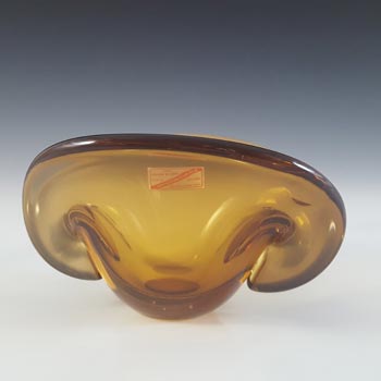 Vetro Artistico Veneziano Murano Amber Glass Bowl / Vase