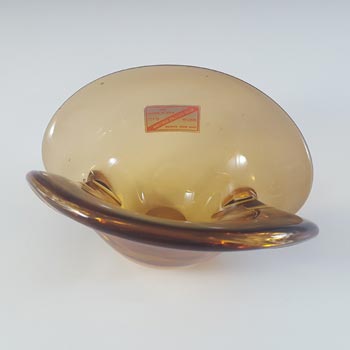 Vetro Artistico Veneziano Murano Amber Glass Bowl / Vase