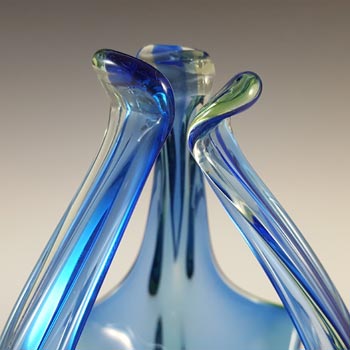Cristallo Venezia CCC Murano Blue & Green Sommerso Glass Bowl