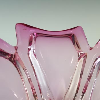 Cristallo Venezia Murano Pink & Clear Sommerso Glass Vintage Bowl