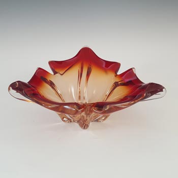 Cristallo Venezia CCC Retro Murano Red & Clear Glass Bowl