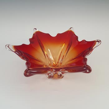 Cristallo Venezia MCM Murano Red & Clear Sommerso Glass Bowl