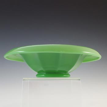 Davidson #248D Art Deco 1930's Jade Green Glass Bowl