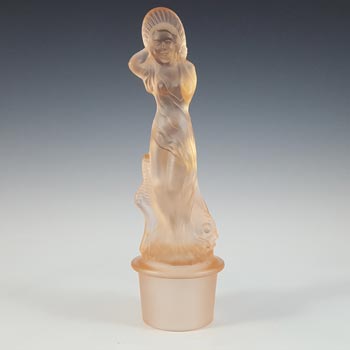 Walther Art Deco Pink Glass Arabella Nude Lady Figurine