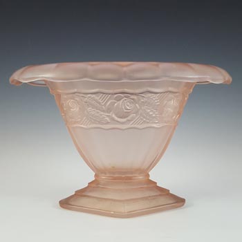 Ankerglas Bernsdorf Art Deco Pink Glass \'Rosalind\' Vase
