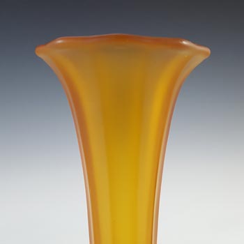 Ankerglas Bernsdorf Pair of Art Deco Amber Glass 'Trumpet' Vases