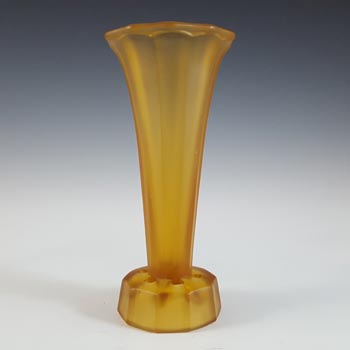 Ankerglas Bernsdorf 1930\'s Art Deco Amber Glass \'Trumpet\' Vase