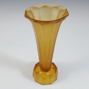 Ankerglas Bernsdorf 1930's Art Deco Amber Glass 'Trumpet' Vase