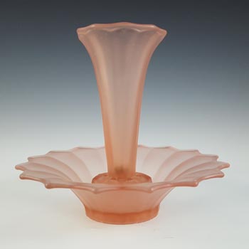 Ankerglas Bernsdorf Art Deco Pink Glass Vase & Bowl Set