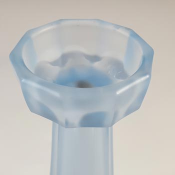Ankerglas Bernsdorf 1930's Art Deco Blue Glass 'Trumpet' Vase