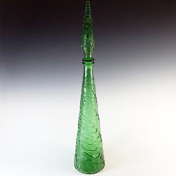 LARGE Empoli Italian Green Glass Genie Bottle / Decanter
