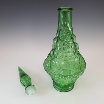 Empoli Italian Green Glass Fruit Basket Genie Bottle / Decanter