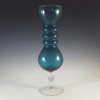 Empoli Vintage 1970's Italian Blue Retro Glass Vase