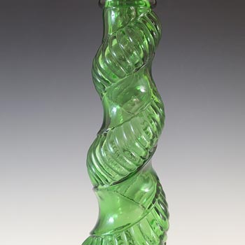 LARGE Empoli Italian Green Glass Snake Skin 'Genie' Bottle