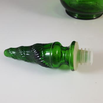 HUGE Empoli Italian Green Glass Snake Skin 'Genie' Bottle