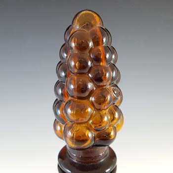 Empoli Italian Brown Glass Vintage Decorative 'Genie' Bottle