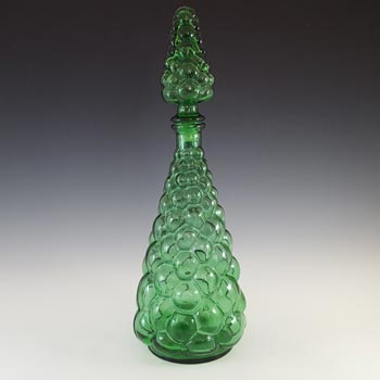 LARGE Empoli Italian Green Glass Decorative 'Genie' Bottle