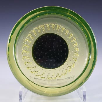 Galliano Ferro Murano Bullicante Uranium Green Glass Bowl