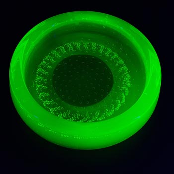 Galliano Ferro Murano Uranium Green Glass Bowl