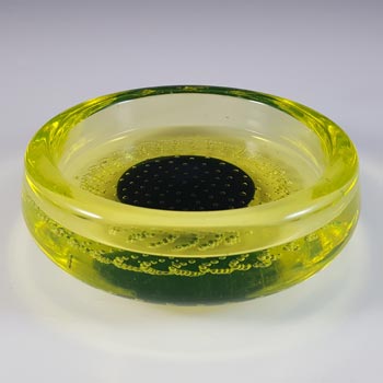 Galliano Ferro Murano Bullicante Uranium Green Glass Bowl