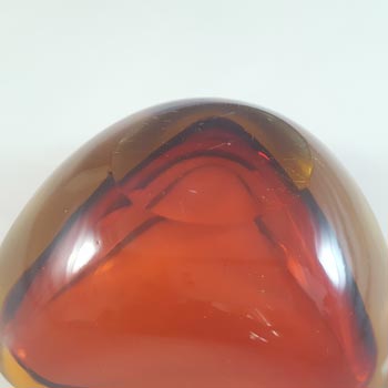 Murano Brown & Amber Sommerso Glass Vintage Geode Bowl