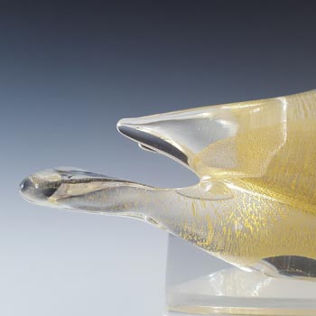 Murano Italian Vintage Gold Leaf Glass Bird Sculpture