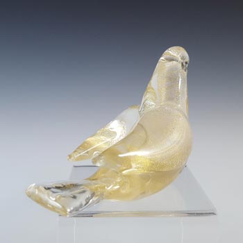 Murano Italian Vintage Gold Leaf Glass Bird Sculpture