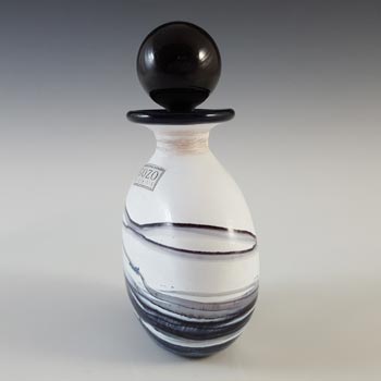 SIGNED Gozo Maltese Black & White Glass 'Noir' Perfume Bottle