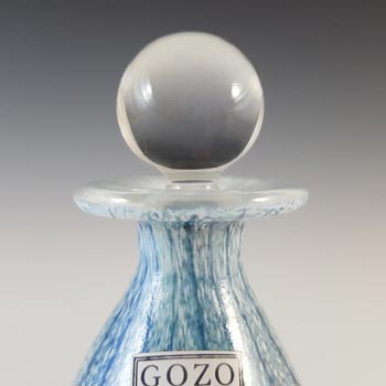 SIGNED Gozo Maltese Blue & White Glass 'Sea' Perfume Bottle