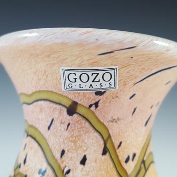 SIGNED Gozo Maltese Sandy & Brown Glass 'Seashell' Vase