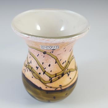 SIGNED Gozo Maltese Sandy & Brown Glass 'Seashell' Vase