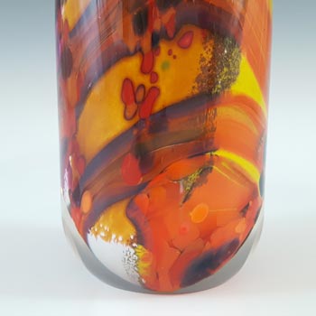 SIGNED & LABELLED Gozo Maltese Orange & Yellow Glass Vase