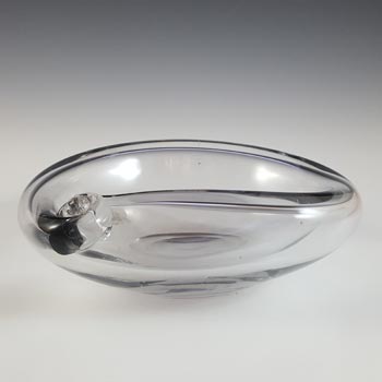 SIGNED Gullaskruf Swedish Smoky Glass Bowl by Hugo Gehlin